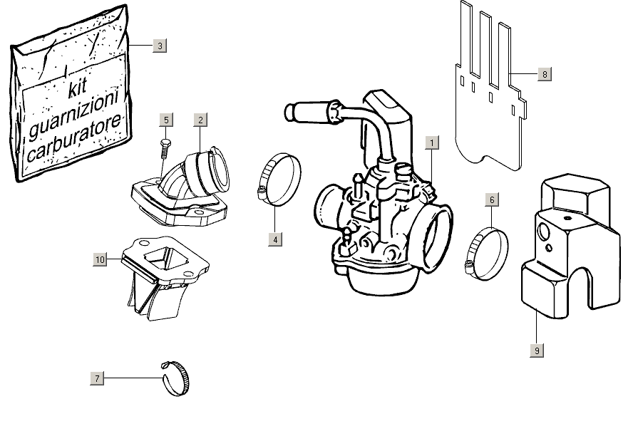 Gilera Stalker 50 2T E2 2005-2006 – Carburateur