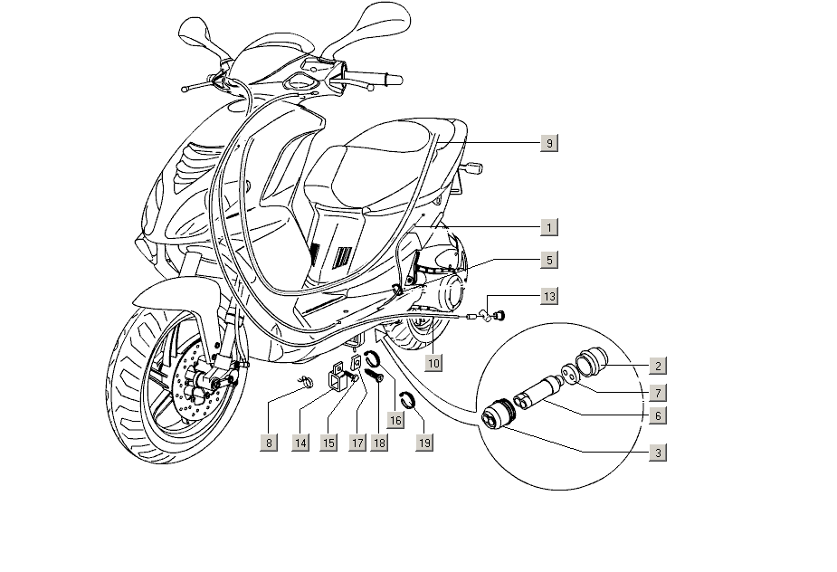 Gilera Stalker 50 2T E2 2005-2006 – Kabels