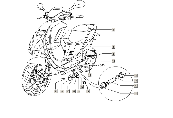 Gilera Stalker 50 2T E2 2005-2006 – Kabels