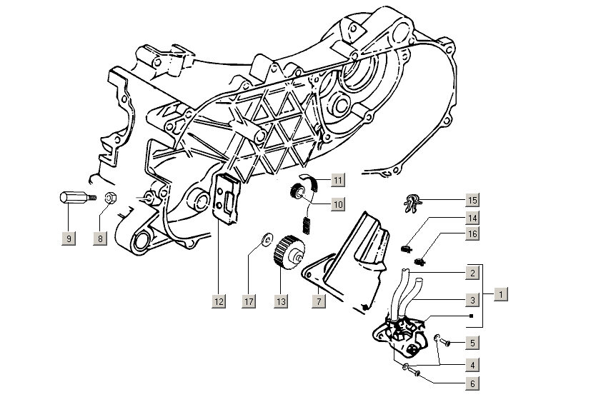 Gilera Stalker 50 2T E2 2005-2006 – Oliepomp