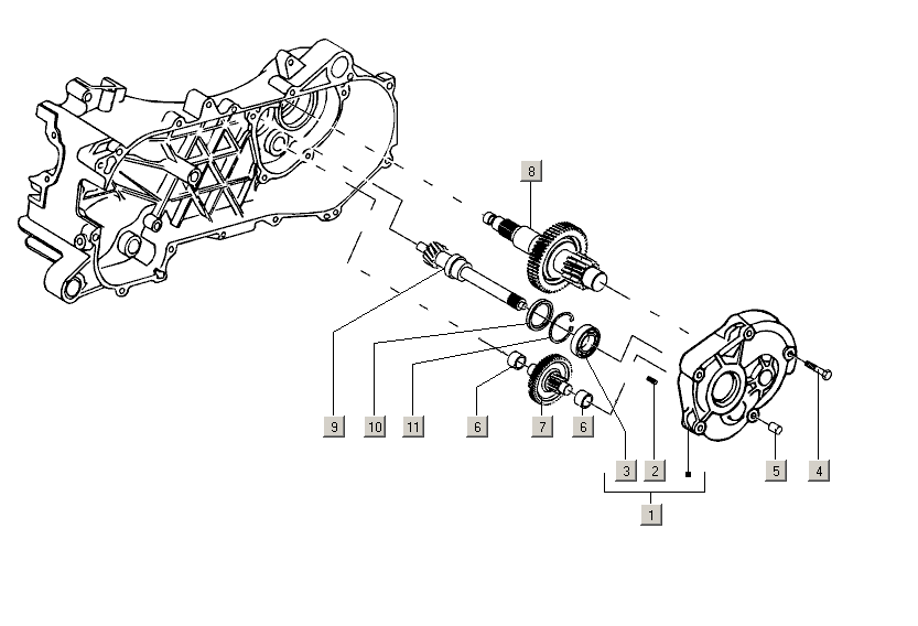 Gilera Stalker 50 2T E2 2005-2006 – Transmissie