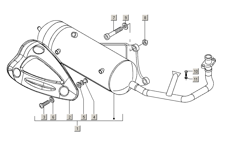 Gilera Stalker 50 2T E2 2005-2006 – Uitlaat