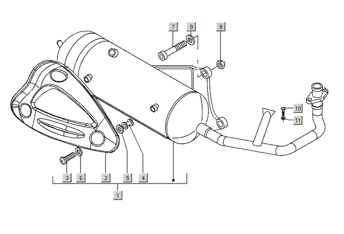 Gilera Stalker 50 2T E2 2005-2006 – Uitlaat