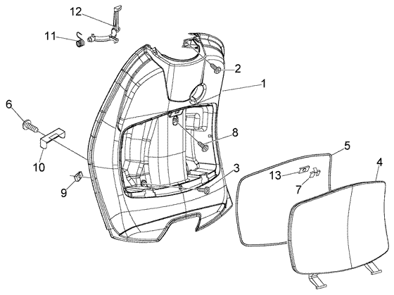 Vespa LX 50 4T - Beenschild