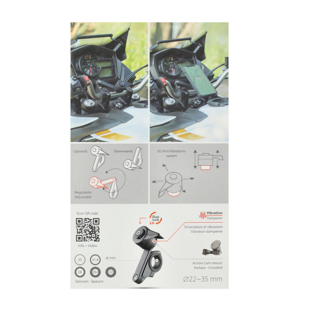 Adattatore Lampa Telefono Opti-Combo Manubrio 2.0 Serie Titan 22/35MM Ciclomotore/Fatbike