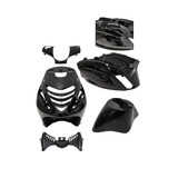 SP RS1 Kappenset + Runner Spiegels Glans Zwart Piaggio Zip Bundel