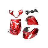 SP Kappenset + Runner Spiegels Bordeaux Rood Piaggio Zip Bundel