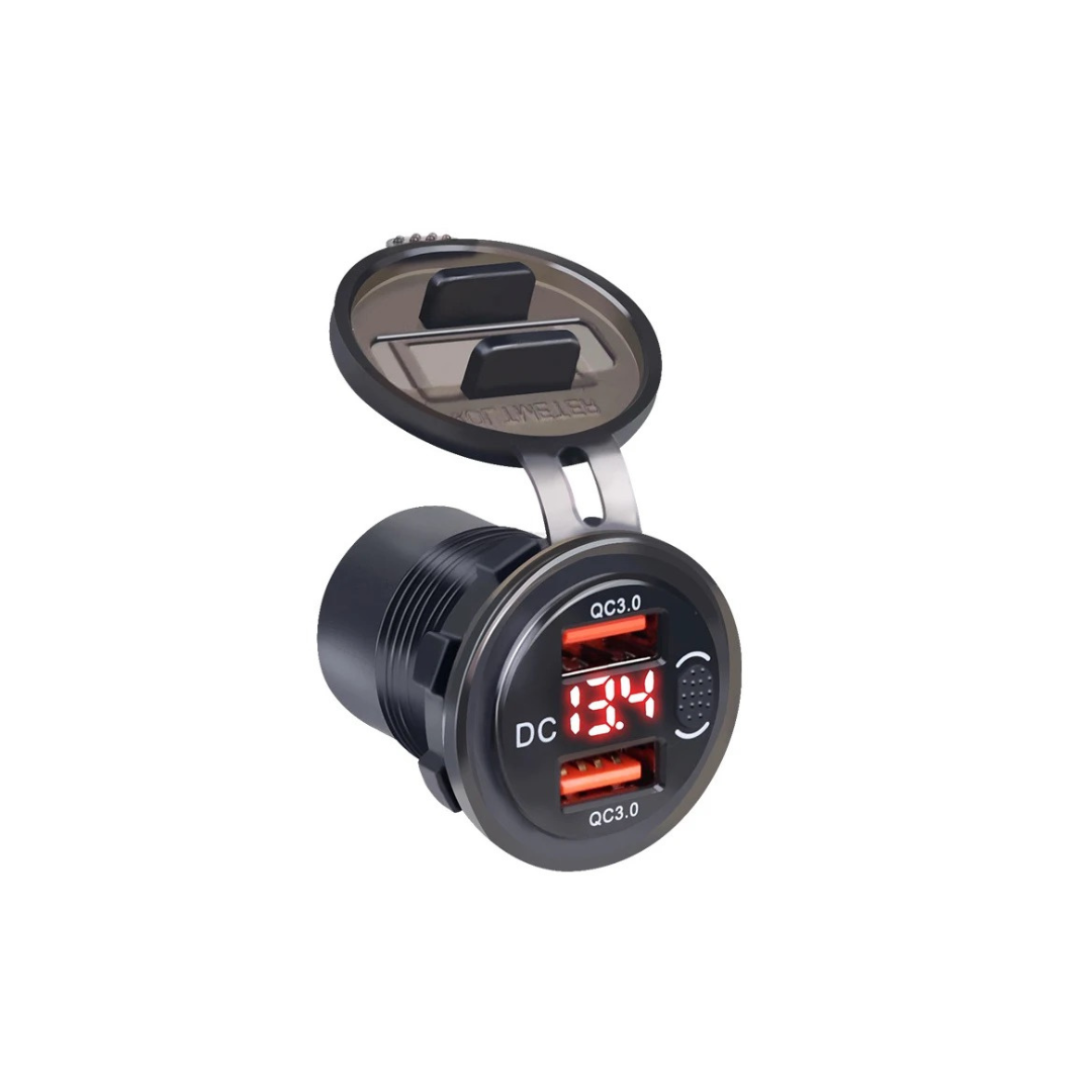 USB-Ladegerät mit Voltmeter, 2 Anschlüsse