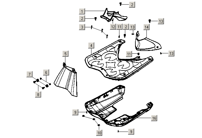Gilera ICE 50 2T E2 2002-2005 - Onderscherm Beplating