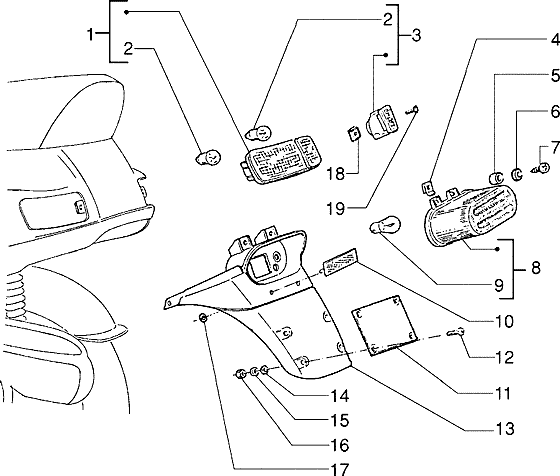 Piaggio Skipper 125 – Kabelbomen