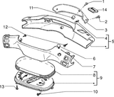 Piaggio Skipper 125 – Snelheidsmeter Stuurdeckel