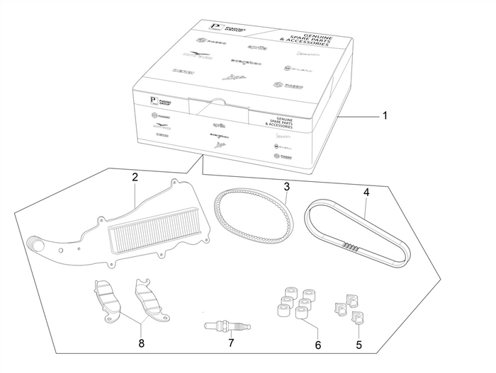 Piaggio Typhoon 50 – Wear And Maintenance Kit