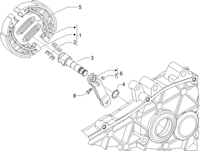 Piaggio Zip 50 4T NOABS E2 2006-2013 – Achterrem Remchoensets