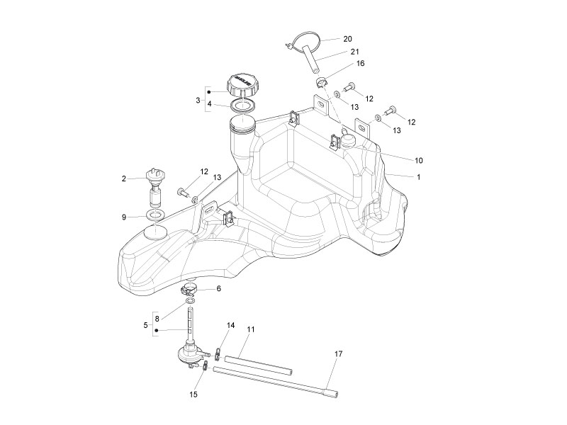 Piaggio Zip 50 4T NOABS E2 2006-2013 – Brandstoftank