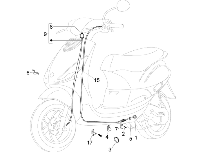 Piaggio Zip 50 4T NOABS E2 2006-2013 – Kabels