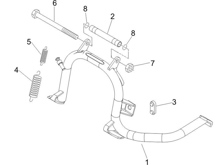 Piaggio Zip 50 4T NOABS E2 2006-2013 – Middenstandaard