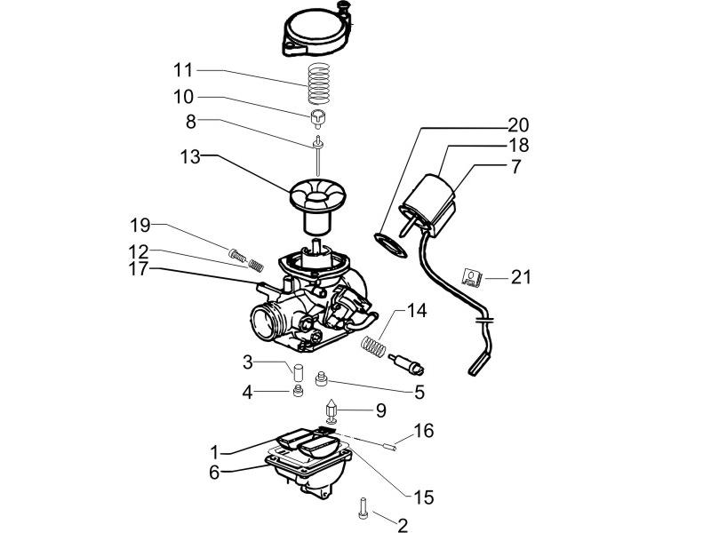 Piaggio Zip 50 4T NOABS E2 2006-2013 – Onderdelen Carburateur