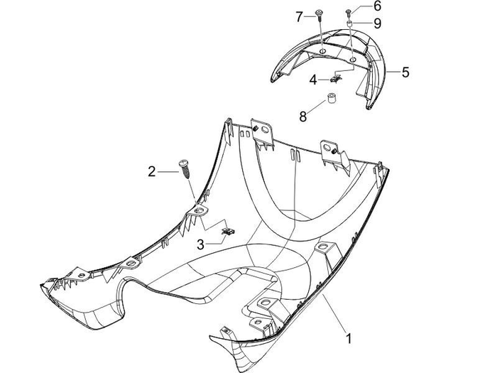 Piaggio Zip 50 4T NOABS E2 2006-2013 – Onderspoiler Spoiler