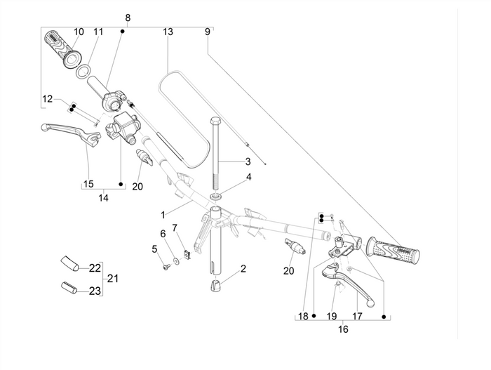 Piaggio Zip 50 4T NOABS E2 2006-2013 – Stuur Hoofdremcilinder