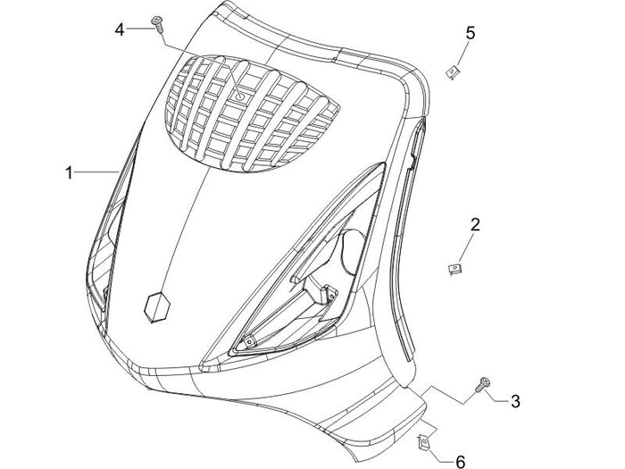 Piaggio Zip 50 4T NOABS E2 2006-2013 – Voorschild