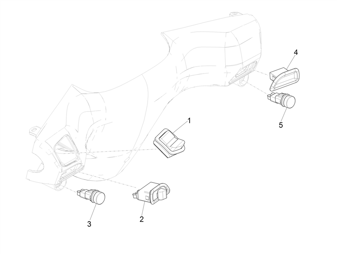 Piaggio Zip 50 4T NOABS E4 2018 - 2020 – Wisselschakelaar Wisselschakelaar Drukschakelaar Schakelaar