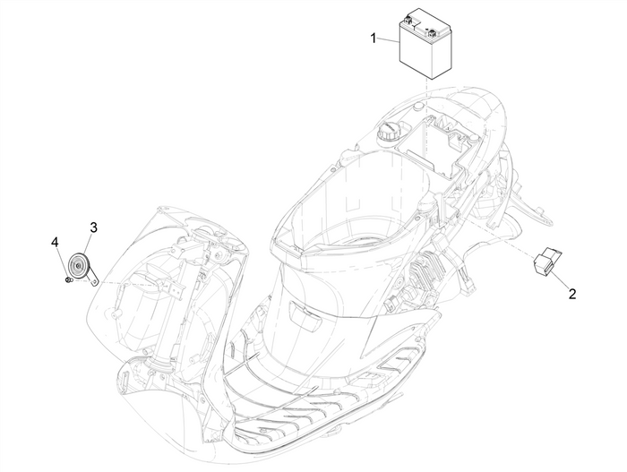Piaggio Zip 50cc 4 Takt Euro 5 (2021-2023) – Accu / Claxon