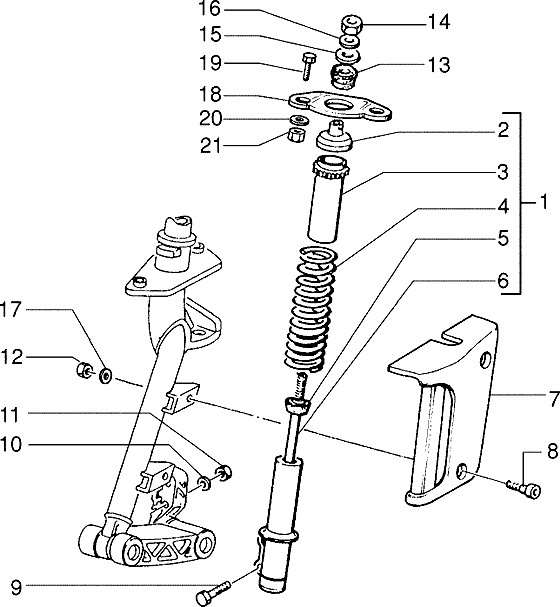 Piaggio Zip SP98 – Abdeckung Vorderer Stoßdampfer