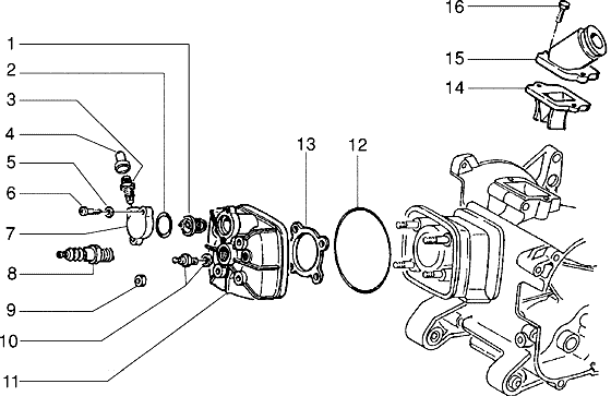Piaggio Zip SP98 – Cilinderkopkuhlung Und Ansaugverbindung