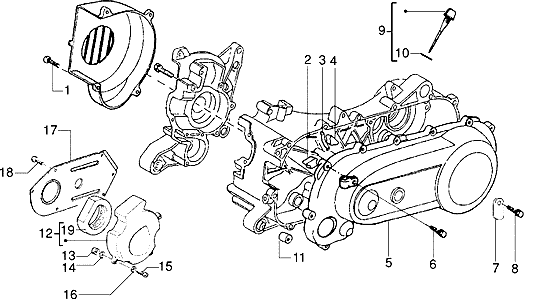 Piaggio Zip SP98 – Koppelingsdeksel