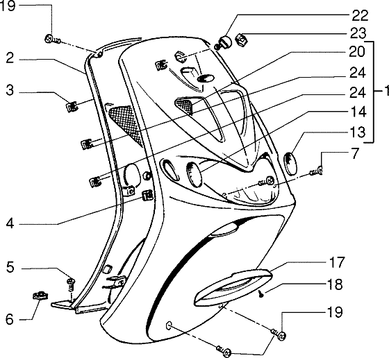 Piaggio Zip SP98 – Schildmasker