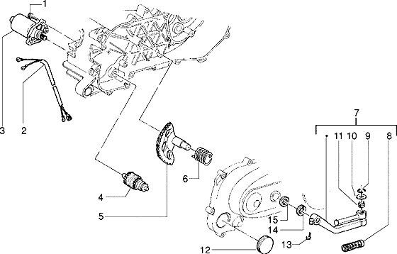 Piaggio Zip SP98 – Startmotor Kickstarter
