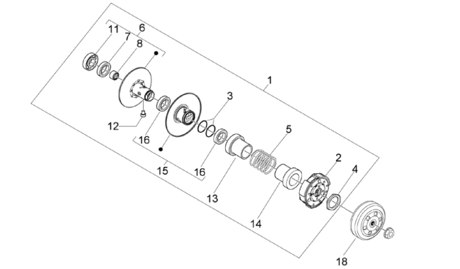 Piaggio Zip SP H2O 50cc 2 Takt 2001-2015 – Koppeling