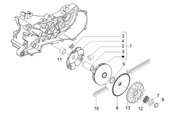 Piaggio Zip SP H2O 50cc 2 Takt 2001-2015 – Variateur
