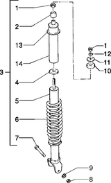 Piaggio Zip Type 1 2 – Achterstof Demper