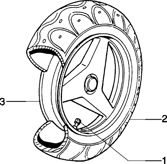 Piaggio Zip Type 1 2 – Achterwiel