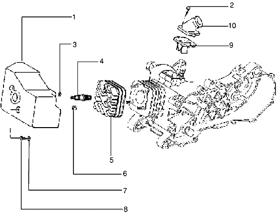 Piaggio Zip Type 1 2 – Cilinderkop Kuhlhaube Inlaatspruitstuk