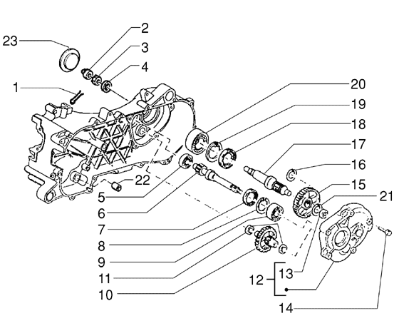 Piaggio Zip Type 3 – Achterwiel As