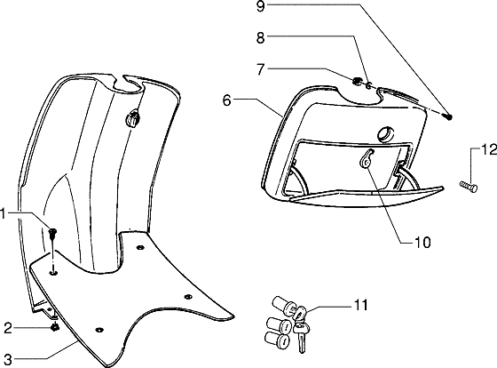 Piaggio Zip Type 3 – Bagageruimte