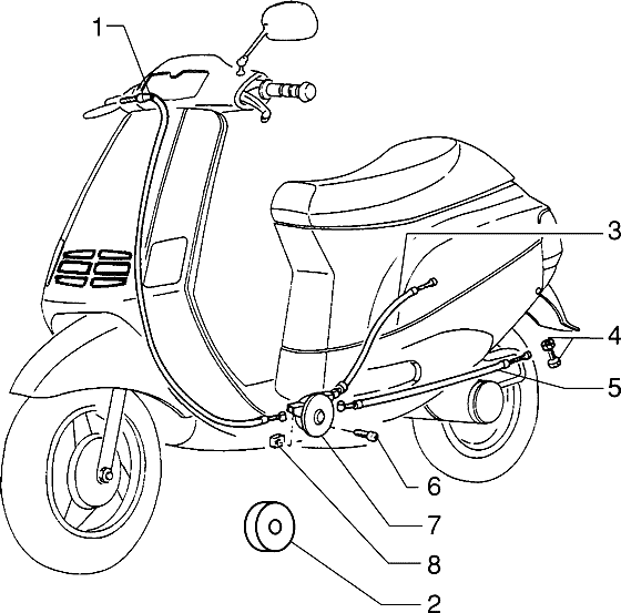 Piaggio Zip Type 3 – Bowdenkabels2