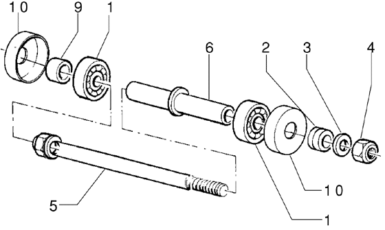Piaggio Zip Type 3 – Einzeteile Voorwiel (schijfremn Version)