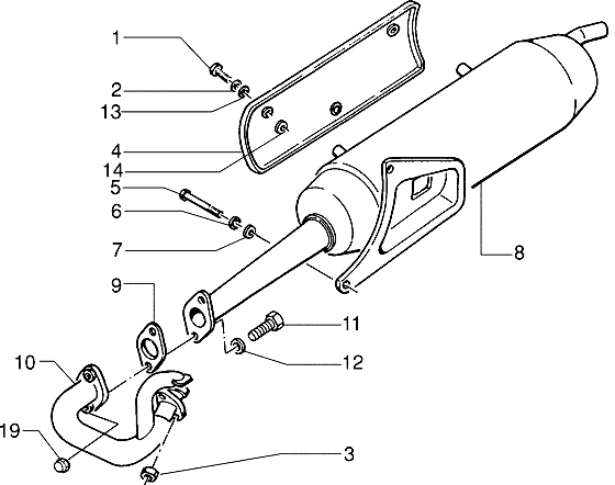Piaggio Zip Type 3 – Geluiddemper