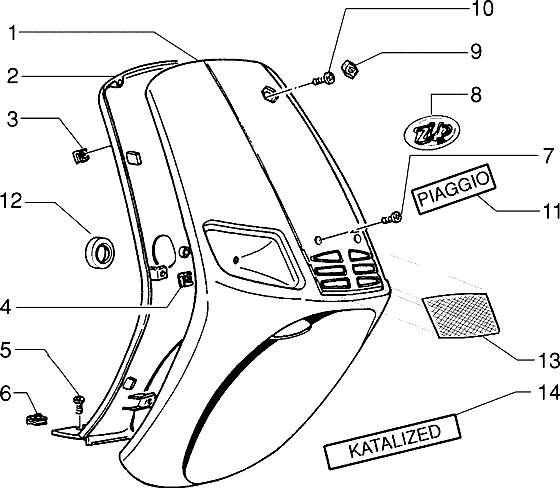 Piaggio Zip Type 3 – Schildmasker