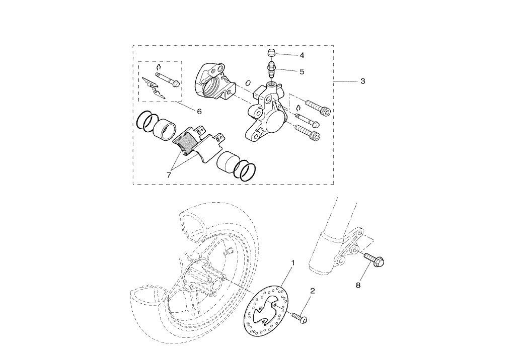 Yamaha Aerox 100 2T 2002 E1 2000-2002 - Remklauw Voor