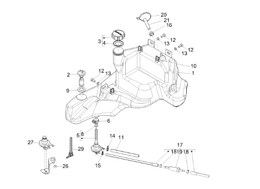 Piaggio Zip 50cc 2 Takt 2000-2016 – Benzinetank