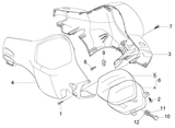 Vespa LX 50 2T – Plaque de recouvrement de guidon de compteur de vitesse