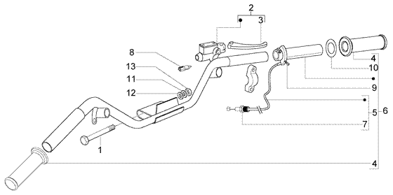 Vespa LX 50 2T – Stuur Delen