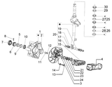 Vespa LX 50 2T – Suspension de l'essieu avant