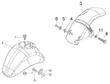 Vespa LX 50 2T – Garde-boue avant Garde-boue arrière