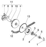 Vespa LX 50 4T – Embrayage d'entraînement