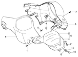 Vespa LX 50 4T – Couvre guidon compteur de vitesse